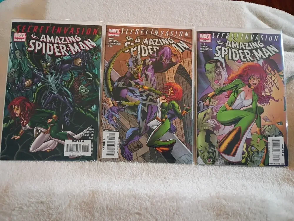 Secret Invasion: The Amazing Spider-Man 1 2 3 Complete Set 1-3 2008 High Grade